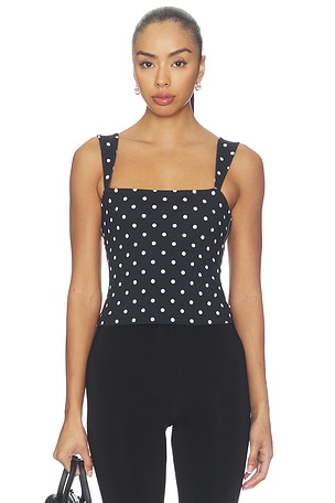 Polka Dot Angle Strap Top Susana Monaco