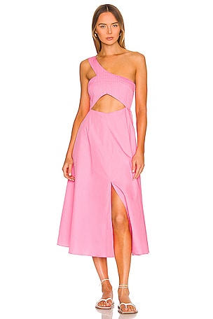 SWF Asymmetric Cut Out Midi Dress in Floss