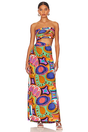 ROBE MAXI ASYMMETRICAL CUT OUT SWF