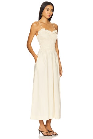 SWF Ruffled Bodice Midi Dress in Neutral