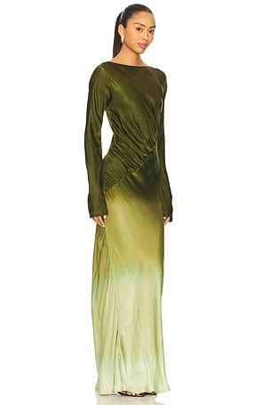 SWF Fluid Drape Maxi Dress in Olive. Size XS. Also