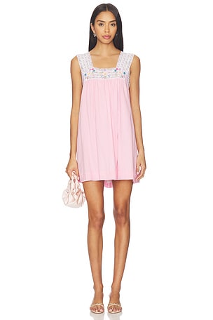 Square Neck Embroidered Midi Dress SWF