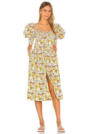 saloni velvet midi dress Saloni London