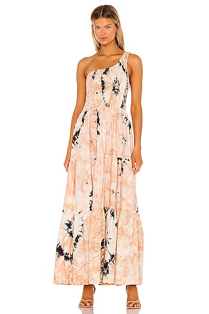 SWF Asymmetric Maxi Dress in Coastal Oat
