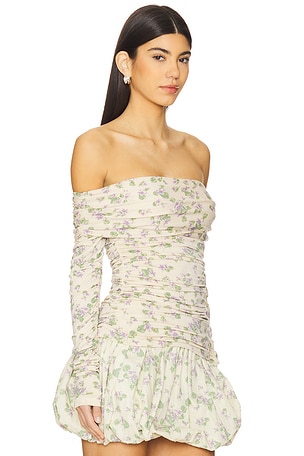 SWF Off Shoulder Wrap Top in Cream,Green