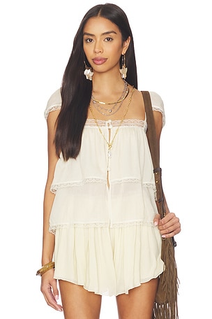 Lace Trim Babydoll Top SWF