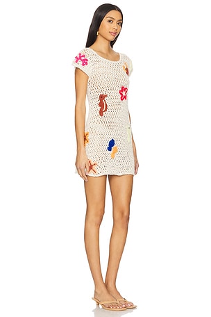 Tach Clothing Crochet Mini Dress in Cream