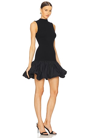 ROTATE Knit Racer Cut Dress in Black