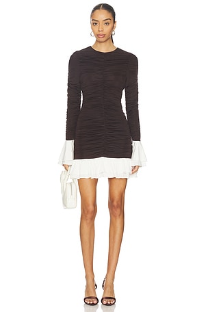 Mini Ruched Long Sleeve Dress ROTATE