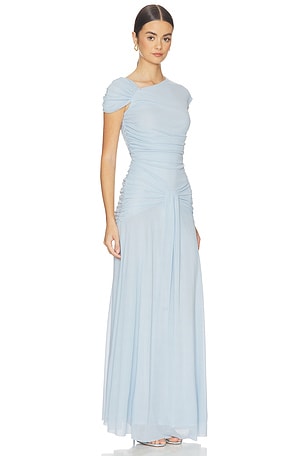 ROTATE Maxi Asymmetric Dress in Baby Blue