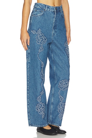 ROTATE Denim Boyfriend Jeans in Blue