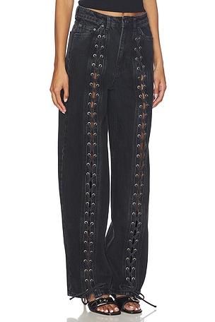 ROTATE Laced Wide Leg in Black