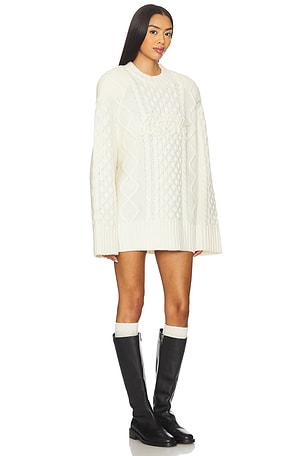 ROTATE Cornella Crewneck Sweater in Ivory. Size S. Also