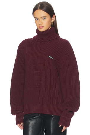 ROTATE Knit Turtleneck Jumper in Burgundy