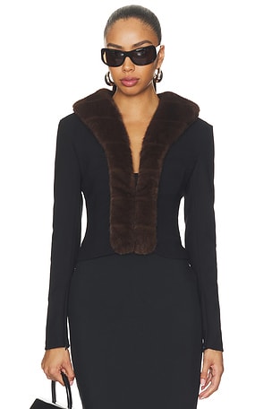 Faux Fur Collar Cardigan ROTATE
