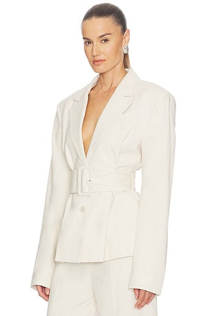 ROTATE Linen Suiting Blazer in Beige