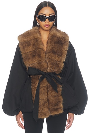 Donatella Short Faux Fur Collar Jacket ROTATE