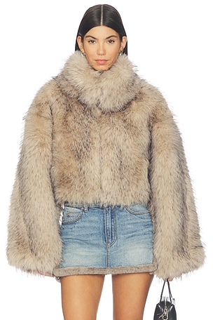 Faux Fur Crop Jacket ROTATE