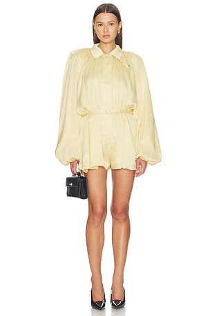 ROTATE Satin Jumpsuit in Lemon