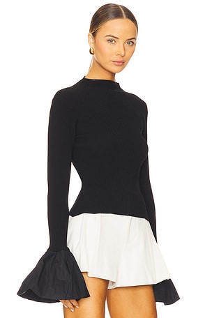 ROTATE Knit High Neck Top in Black