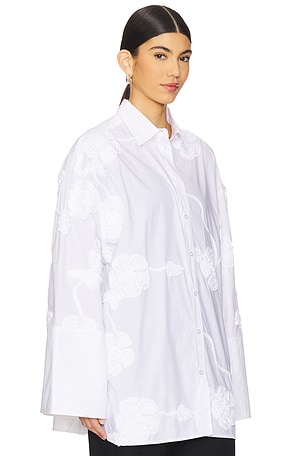 ROTATE Lipy Flower Shirt in White