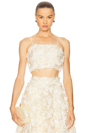 ROTATE Cropped Top in Ivory. Size 42. Also