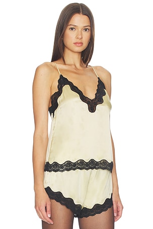ROTATE Camisole With Lace in Lemon