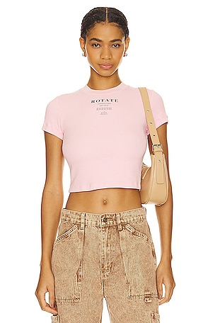Ribbed Cropped T Shirt ROTATE