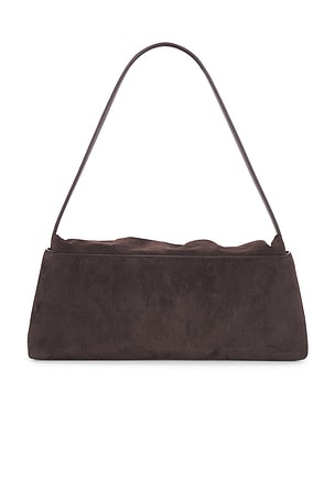 ROTATE Suede Knot Scarf Bag in Chocolate