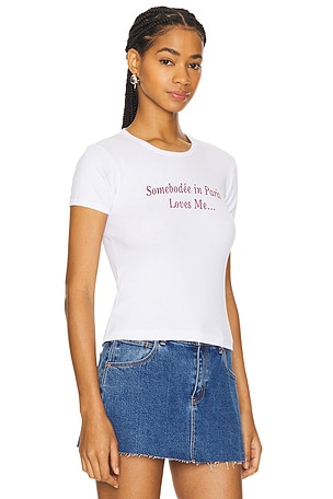 Somebodee Somebodee in Paris Loves Me Tee in White