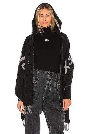 Alexander Wang Wool Hooded Scarf in Black | REVOLVE