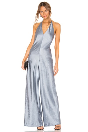 ALEXANDER WANG Wash & Go Wide Leg Satin hotsell - Silk Halter Jumpsuit