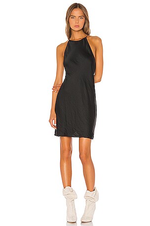 Alexander Wang Light Wash & Go Halter Mini Dress in Black | REVOLVE Alexander Wang Light Wash & Go Halter Mini Dress in Black | REVOLVE