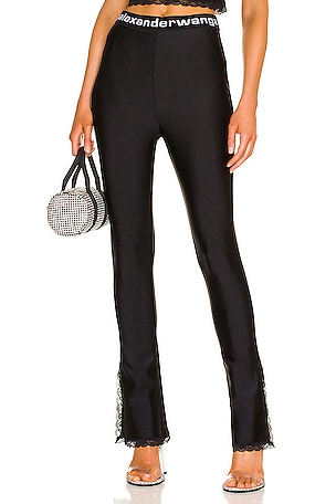 Alexander Wang Lace Slit Hem Legging in Black REVOLVE