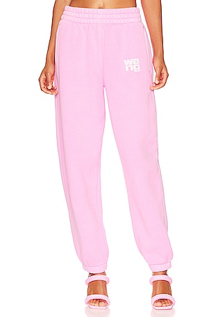 Alexander Wang Puff Paint Logo Sweatpant in Pink Glo REVOLVE