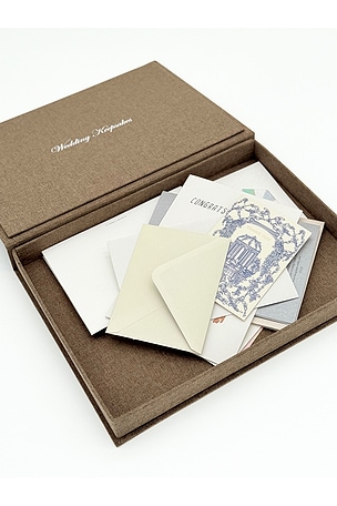 The Ceremony Club Wedding Guest Love Letters Keepsake Book Box in Brown