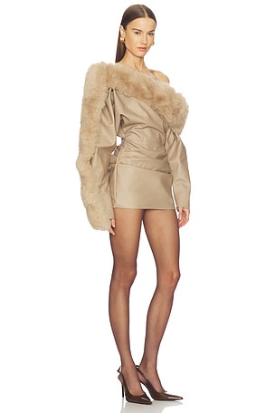 The Dolls House Raquel Dress in Taupe. Size XS. Also