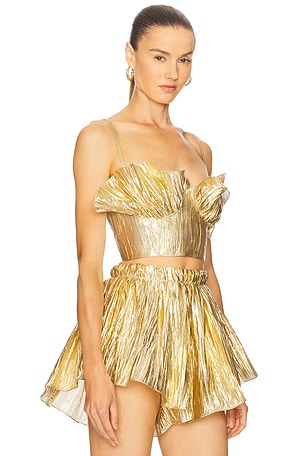 The Dolls House Shelby Corset Top in Metallic Gold