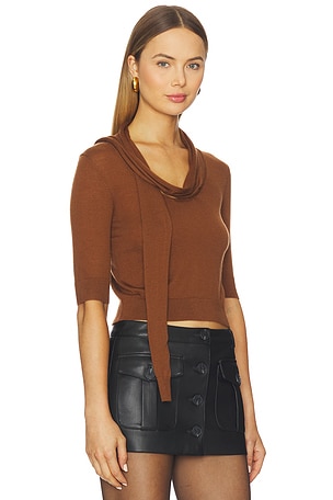 The Garment Bergen Scarf Knit Top in Brown. Size US 8/ UK 12. Also