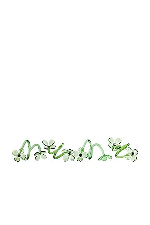 The Favorites Botanica Glass Flower Napkin Rings Set Of 4 in Green