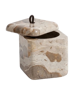 The Favorites Marble Lidded Vanity Jar in Cream