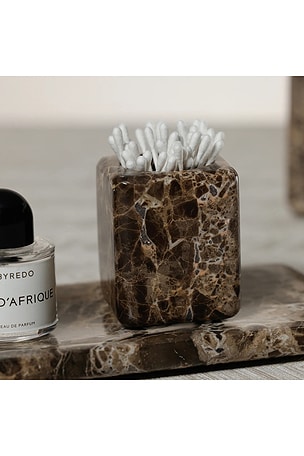 The Favorites Marble Vanity Jar in Marrón Emperador
