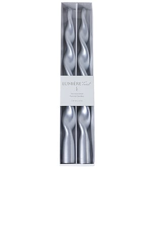 The Favorites Lumiere Twist Formal Candle Set Of 6 in Metallic Silver