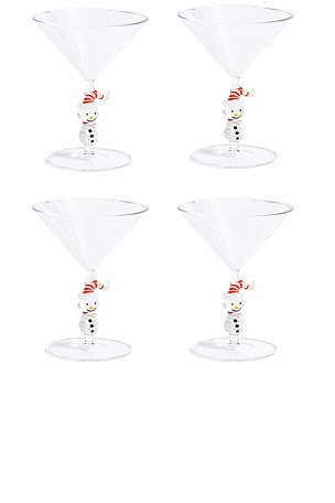 Snowman Sips Martini Glasses Set Of 4 The Favorites