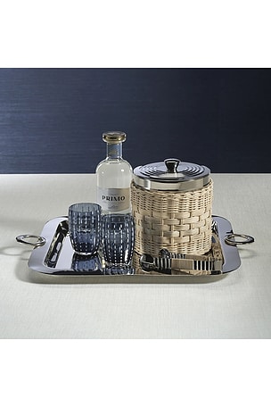 The Favorites The Palmier Ice Bucket With Lid in Beige,Metallic Silver