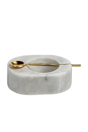 Tuscan Marble Salt And Pepper Bowl With Gold Spoon The Favorites