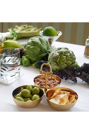 The Favorites The Equestrian Trio Condiment Set in Metallic Gold