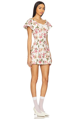 Tanner Fletcher Gretchen Wide Neck Mini Dress in Pink