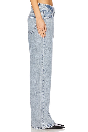 Tanner Fletcher Sid Lace Loop Straight Leg Jeans in Blue