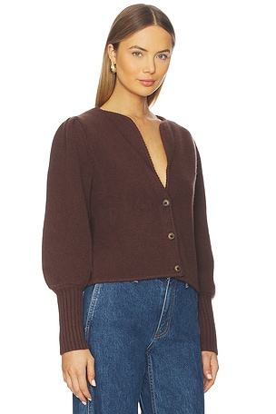 Tanner Fletcher Juliet Puff Sleeve Sweater in Brown